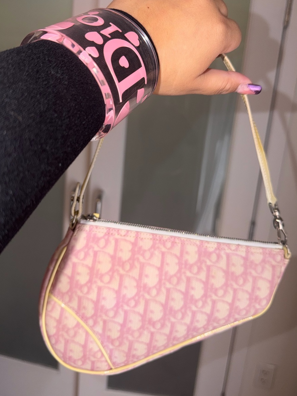 Dior Pink Mini Saddle Bag